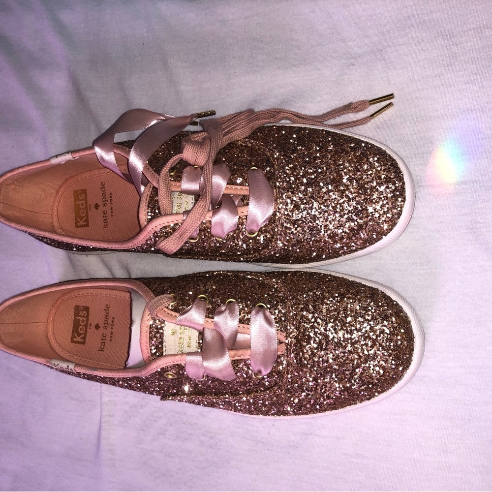 Keds x Kate Spade Rose Gold Glitter Sneakers